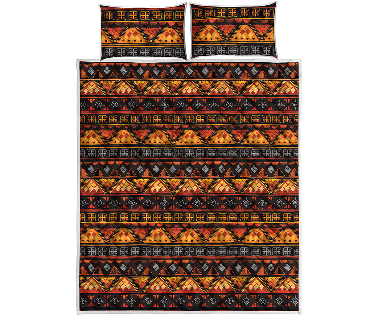 Native Tribal African Pattern Print Quilt Bed Set