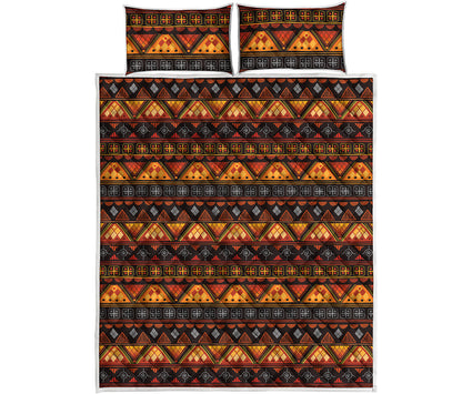 Native Tribal African Pattern Print Quilt Bed Set