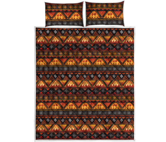 Native Tribal African Pattern Print Quilt Bed Set