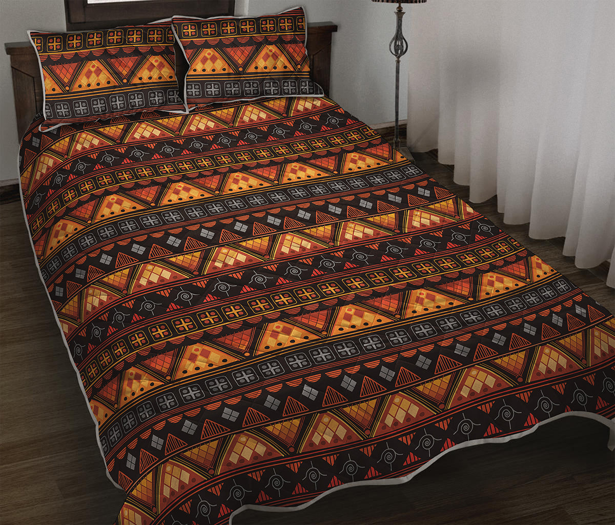 Native Tribal African Pattern Print Quilt Bed Set
