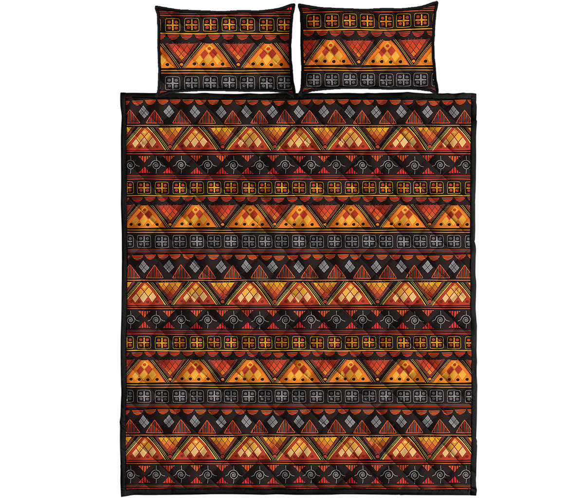 Native Tribal African Pattern Print Quilt Bed Set