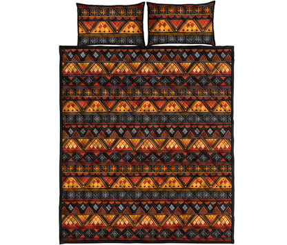 Native Tribal African Pattern Print Quilt Bed Set