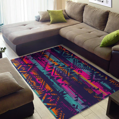 Native Tribal Aztec Pattern Print Area Rug GearFrost
