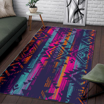 Native Tribal Aztec Pattern Print Area Rug GearFrost