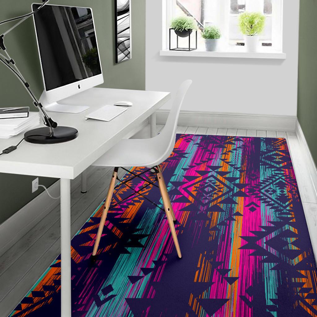 Native Tribal Aztec Pattern Print Area Rug GearFrost