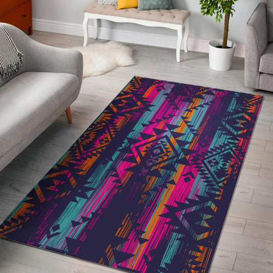 Native Tribal Aztec Pattern Print Area Rug GearFrost