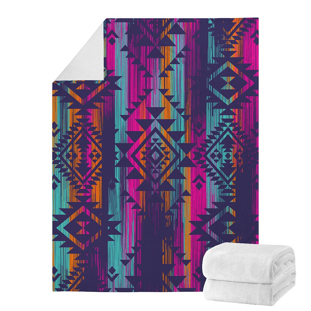 Native Tribal Aztec Pattern Print Blanket