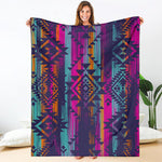 Native Tribal Aztec Pattern Print Blanket