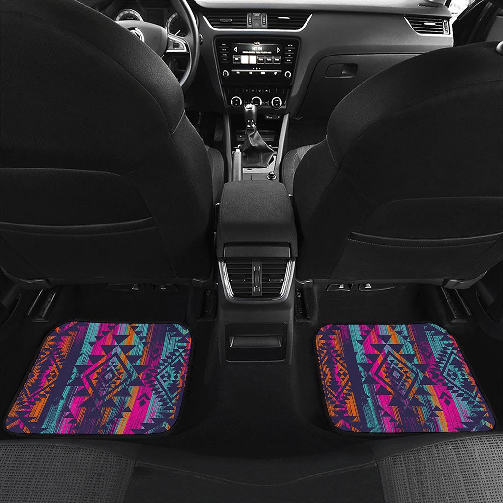 Native Tribal Aztec Pattern Print Front and Back Car Floor Mats