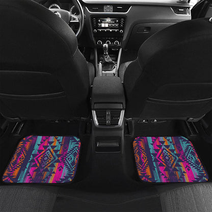 Native Tribal Aztec Pattern Print Front and Back Car Floor Mats