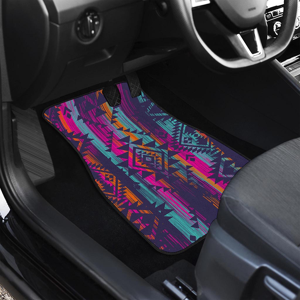 Native Tribal Aztec Pattern Print Front and Back Car Floor Mats