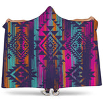 Native Tribal Aztec Pattern Print Hooded Blanket
