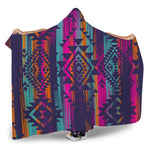 Native Tribal Aztec Pattern Print Hooded Blanket