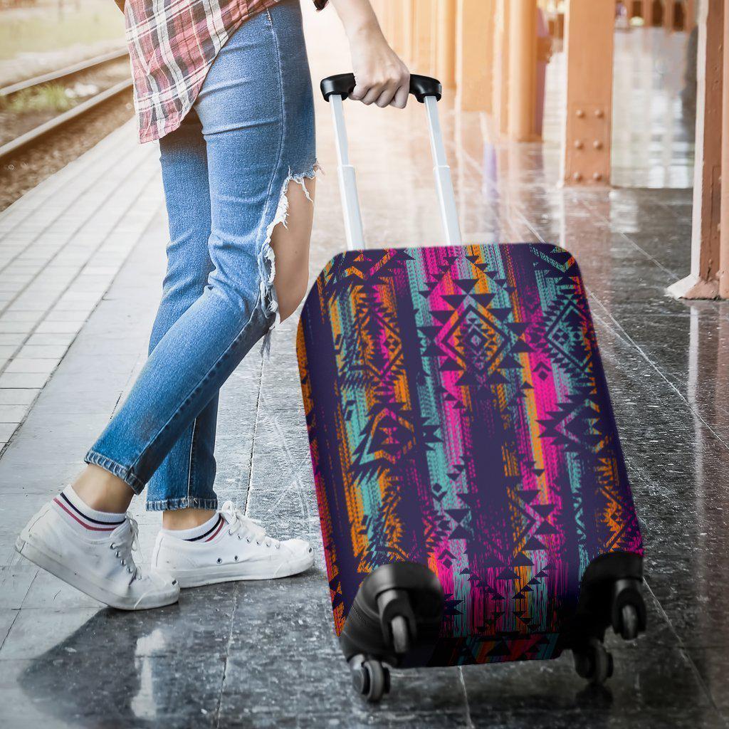 Native Tribal Aztec Pattern Print Luggage Cover GearFrost