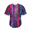 Native Tribal Aztec Pattern Print Men's Baseball Jersey