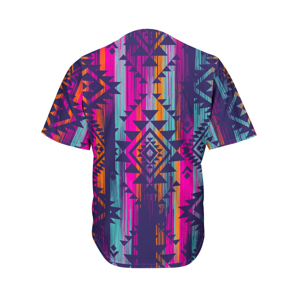 Native Tribal Aztec Pattern Print Men's Baseball Jersey