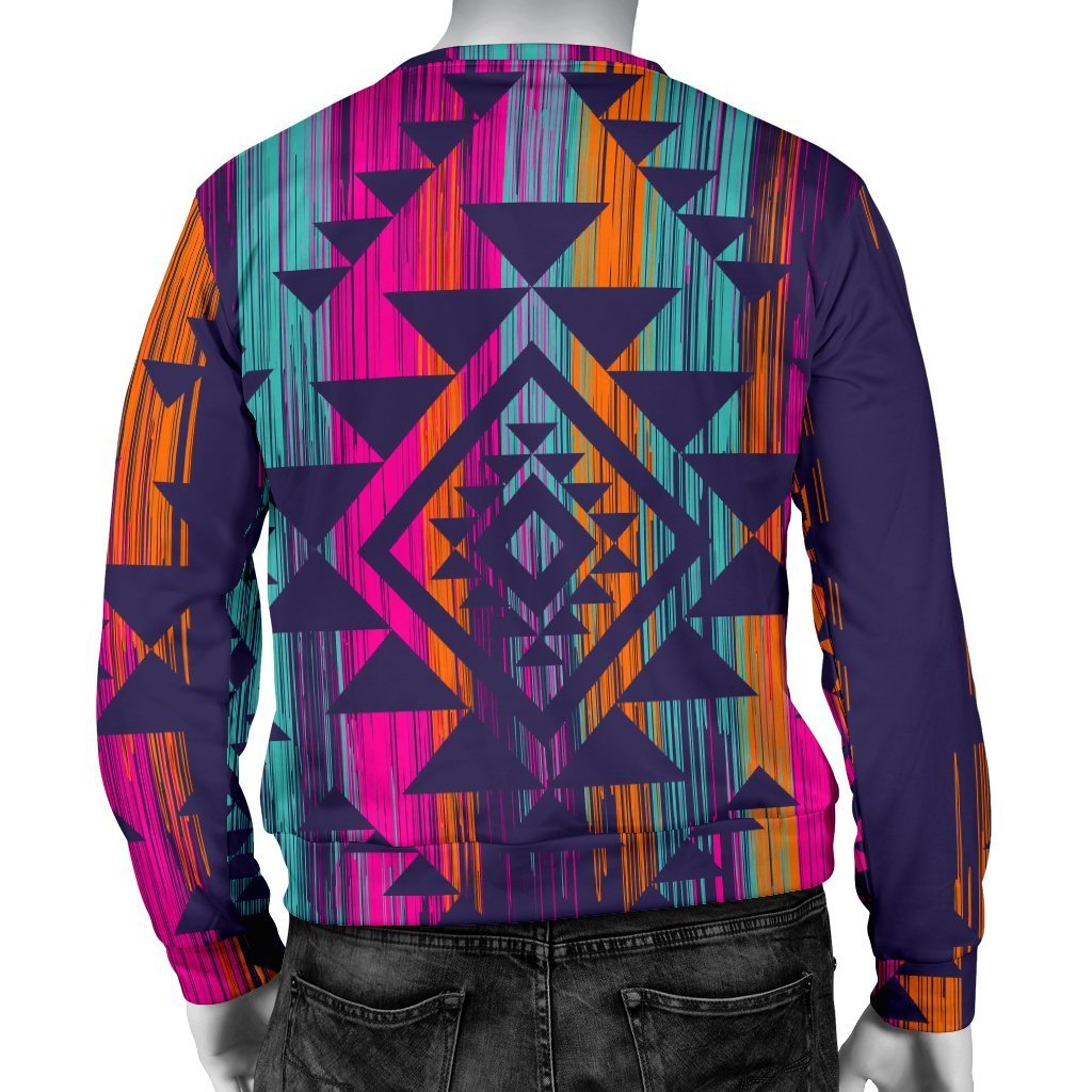 Native Tribal Aztec Pattern Print Men's Crewneck Sweatshirt GearFrost