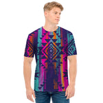 Native Tribal Aztec Pattern Print Men's T-Shirt