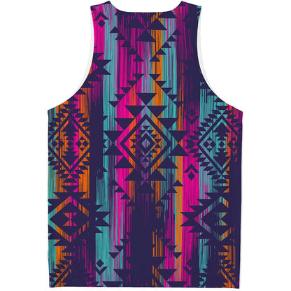 Native Tribal Aztec Pattern Print Men's Tank Top