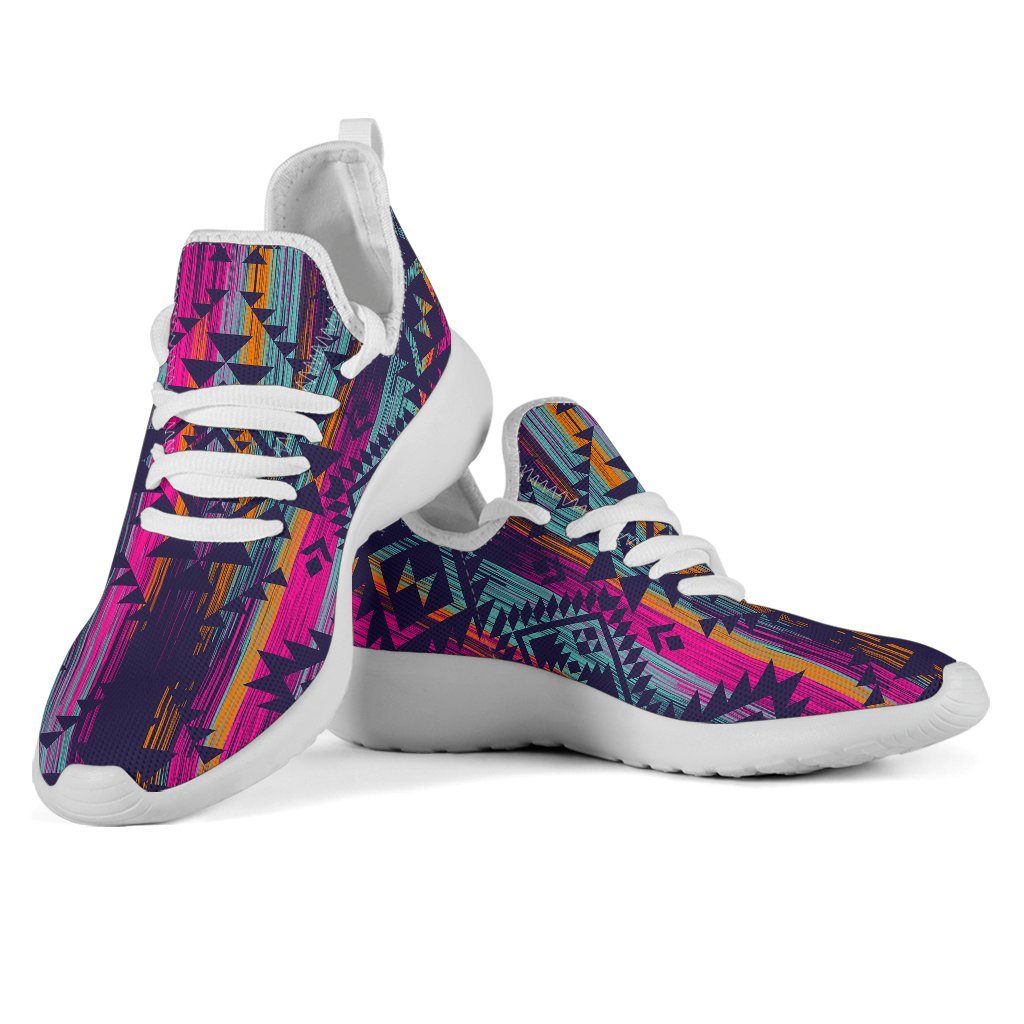 Native Tribal Aztec Pattern Print Mesh Knit Shoes GearFrost