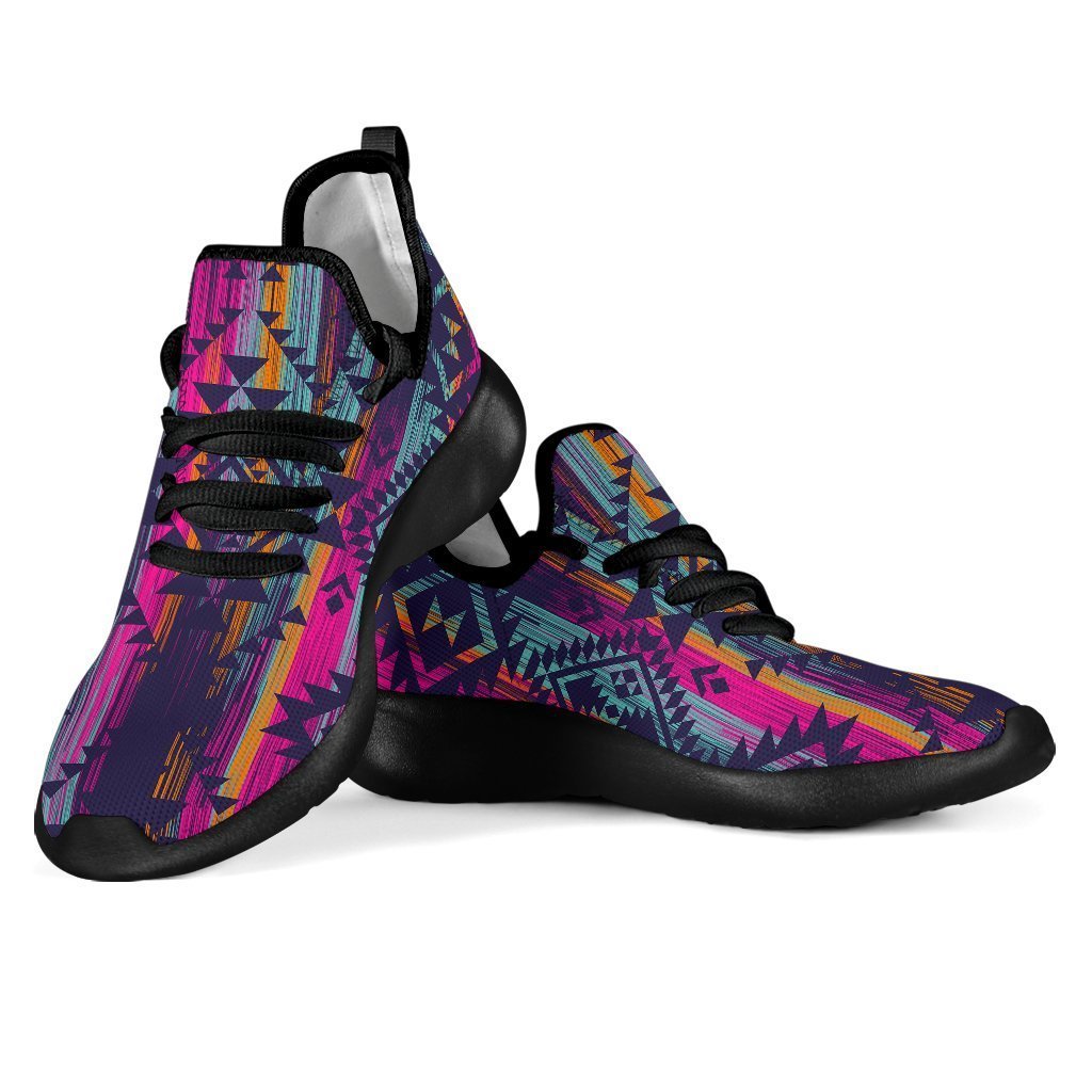 Native Tribal Aztec Pattern Print Mesh Knit Shoes GearFrost