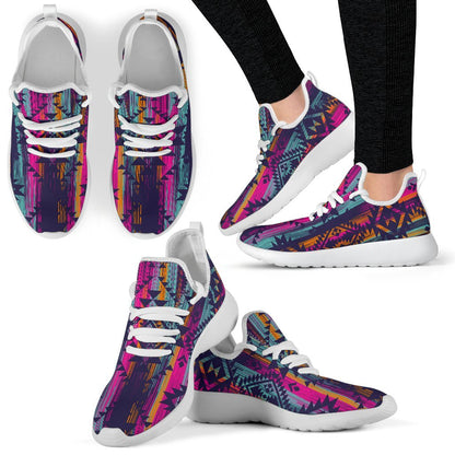 Native Tribal Aztec Pattern Print Mesh Knit Shoes GearFrost