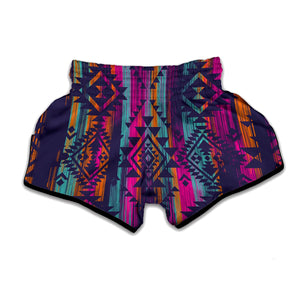 Native Tribal Aztec Pattern Print Muay Thai Boxing Shorts