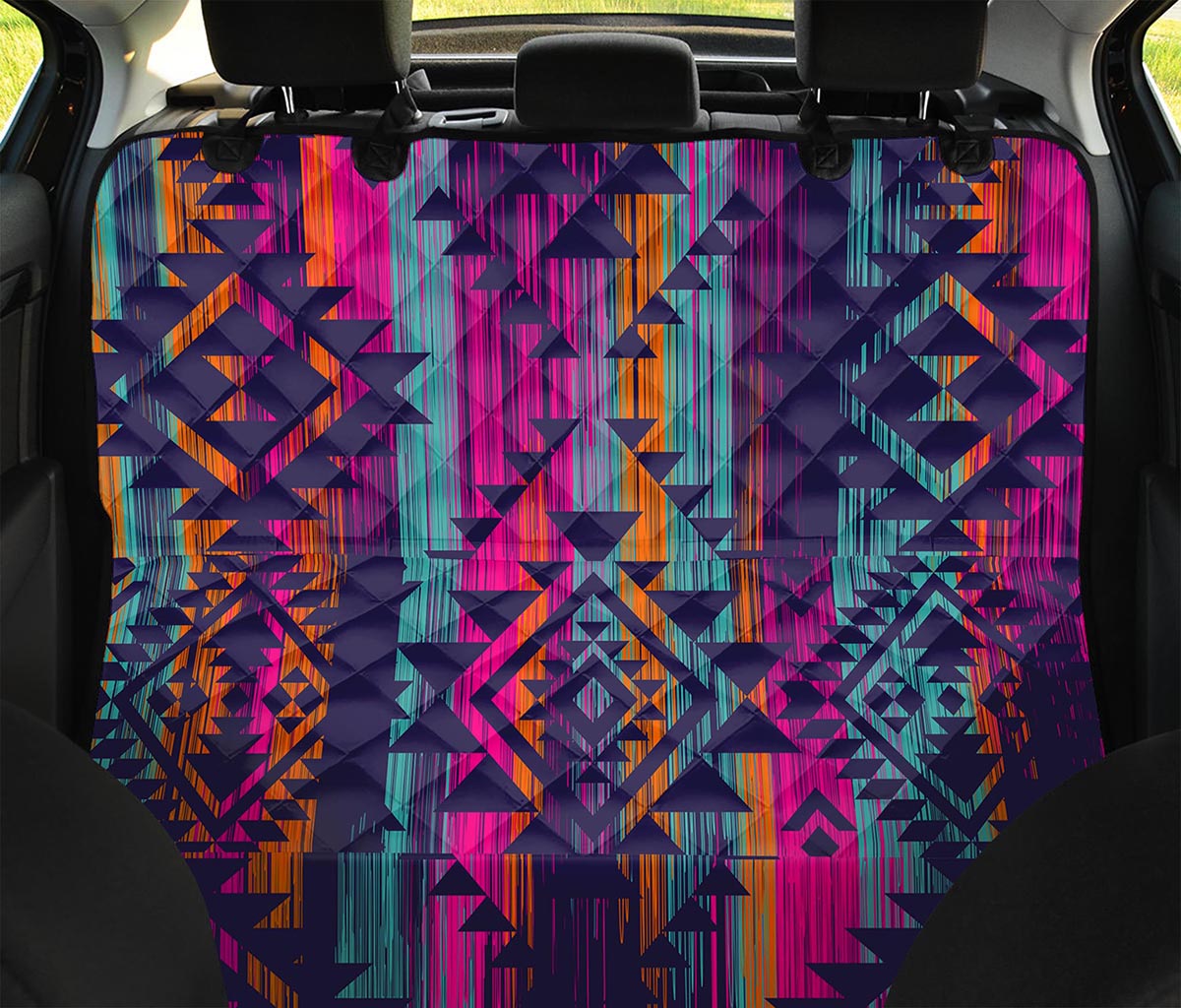 Native Tribal Aztec Pattern Print Pet Car Back Seat Cover
