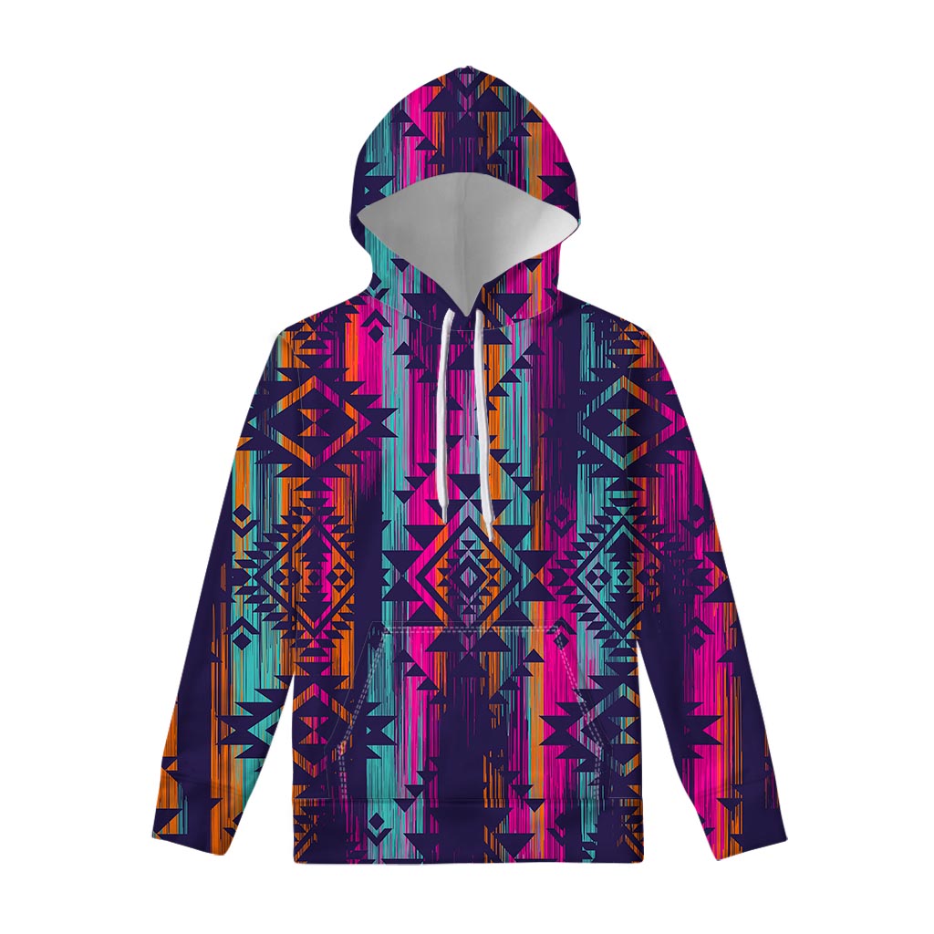Native Tribal Aztec Pattern Print Pullover Hoodie