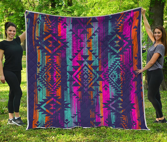 Native Tribal Aztec Pattern Print Quilt