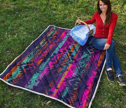 Native Tribal Aztec Pattern Print Quilt