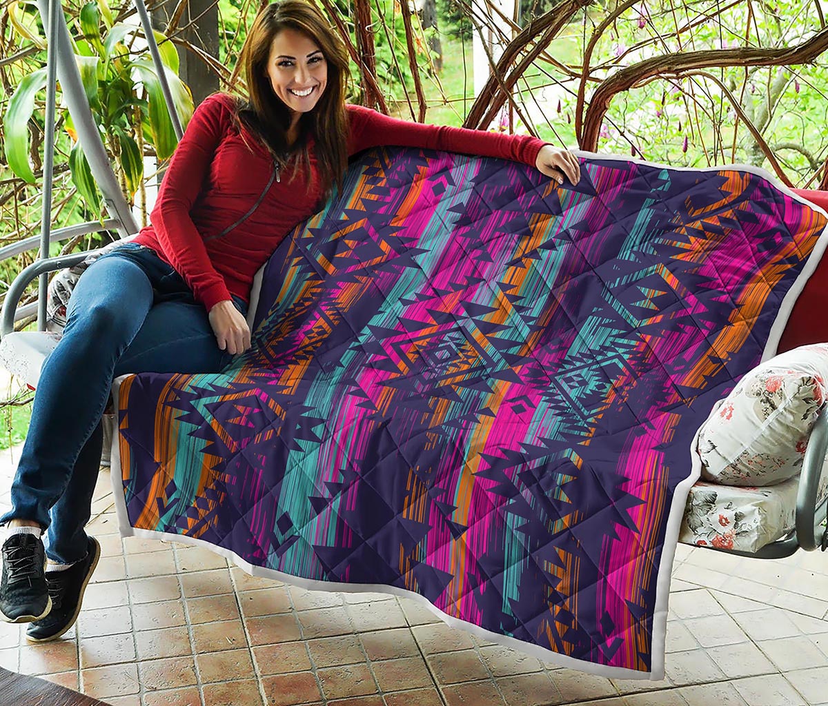 Native Tribal Aztec Pattern Print Quilt