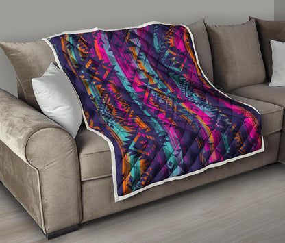 Native Tribal Aztec Pattern Print Quilt