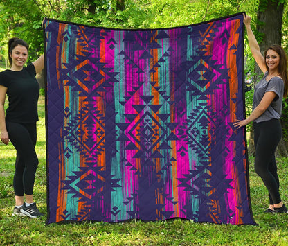 Native Tribal Aztec Pattern Print Quilt