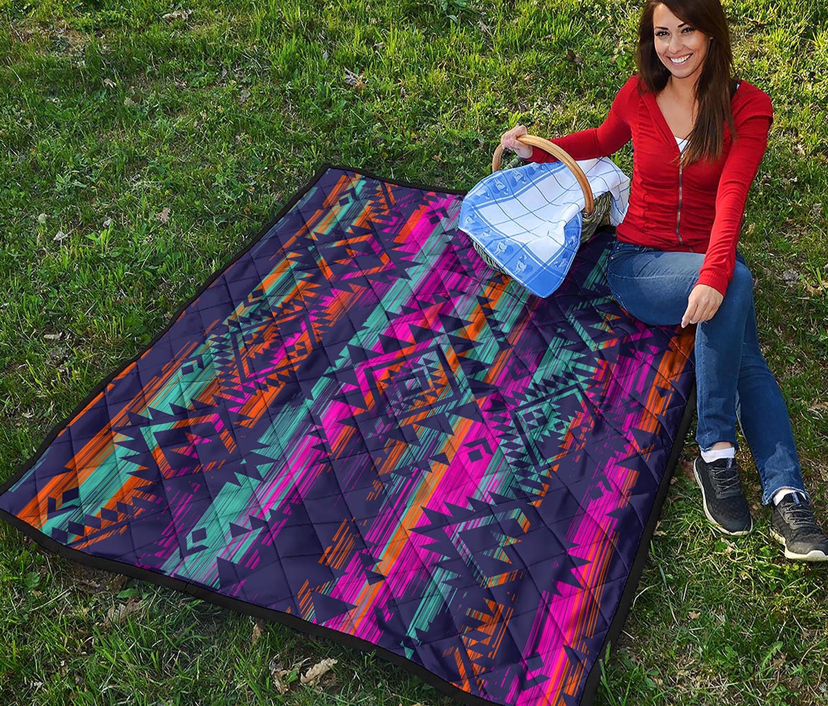 Native Tribal Aztec Pattern Print Quilt