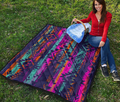 Native Tribal Aztec Pattern Print Quilt