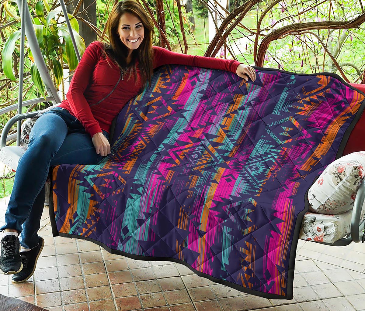 Native Tribal Aztec Pattern Print Quilt