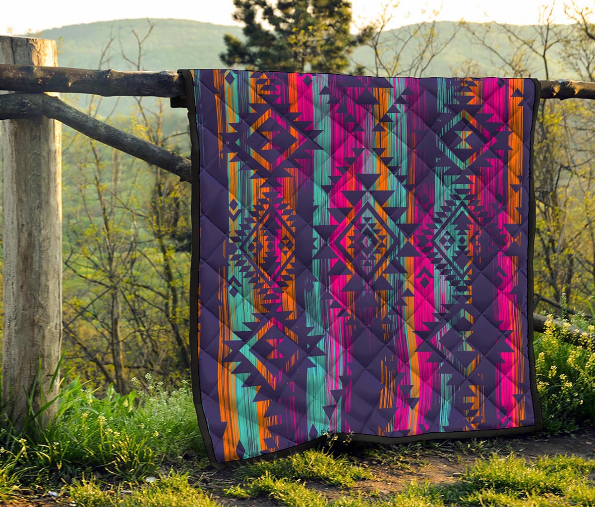 Native Tribal Aztec Pattern Print Quilt