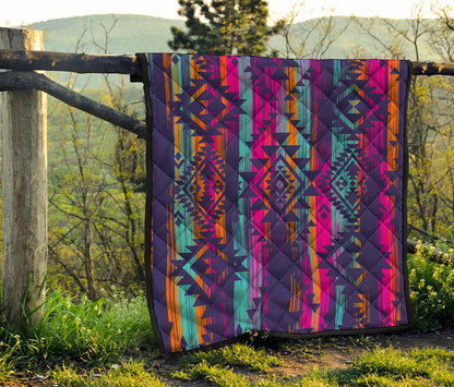 Native Tribal Aztec Pattern Print Quilt