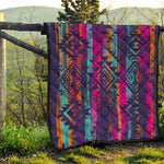 Native Tribal Aztec Pattern Print Quilt