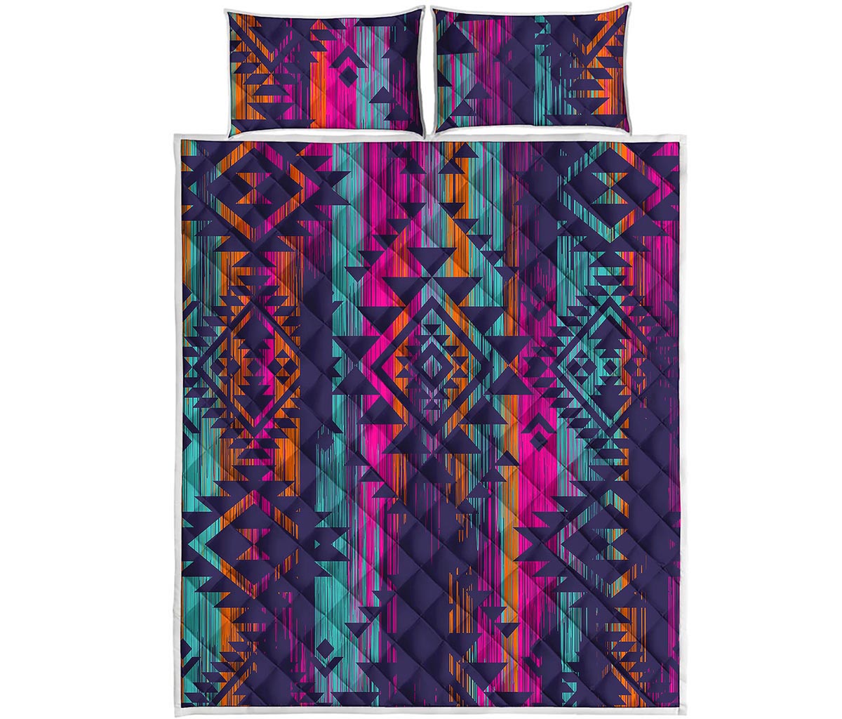 Native Tribal Aztec Pattern Print Quilt Bed Set