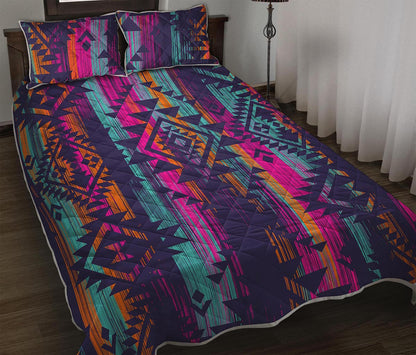 Native Tribal Aztec Pattern Print Quilt Bed Set
