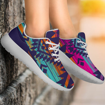 Native Tribal Aztec Pattern Print Sport Shoes GearFrost