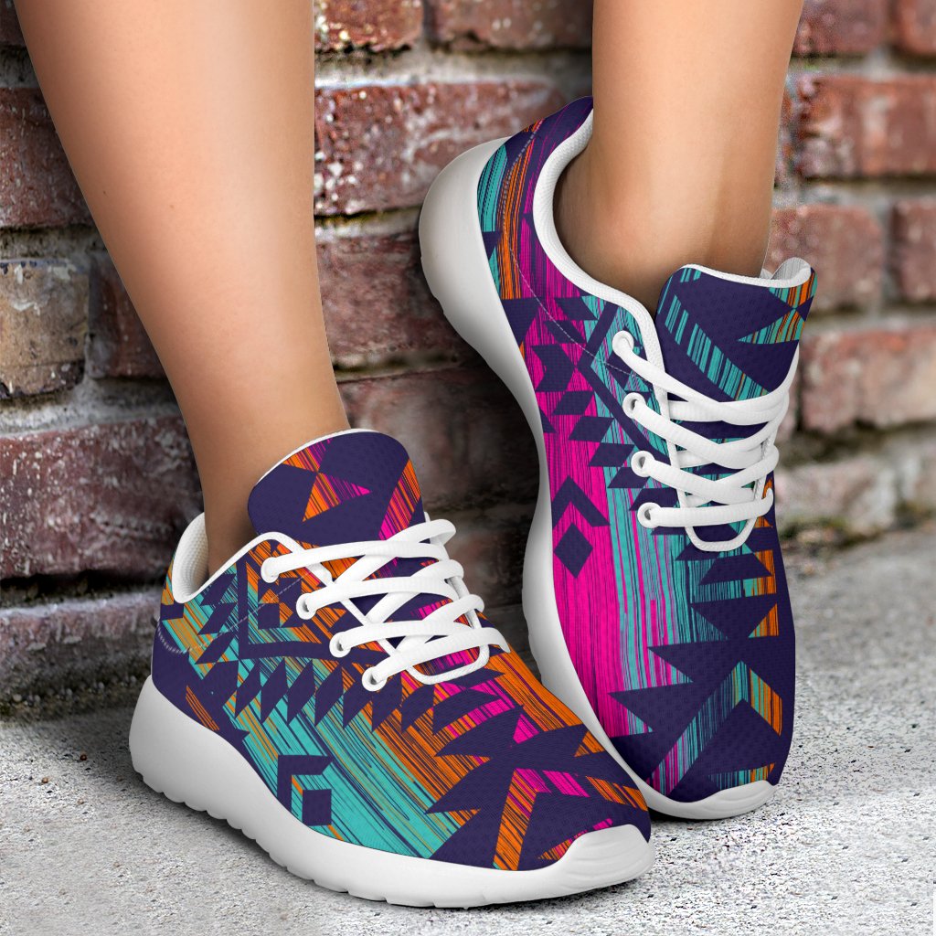 Native Tribal Aztec Pattern Print Sport Shoes GearFrost