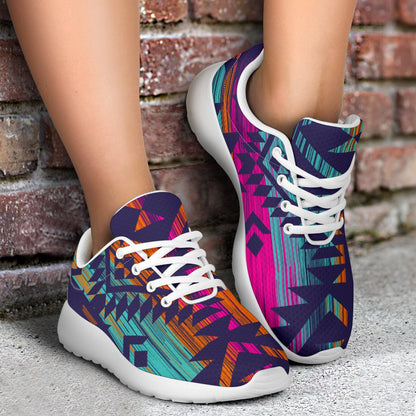 Native Tribal Aztec Pattern Print Sport Shoes GearFrost