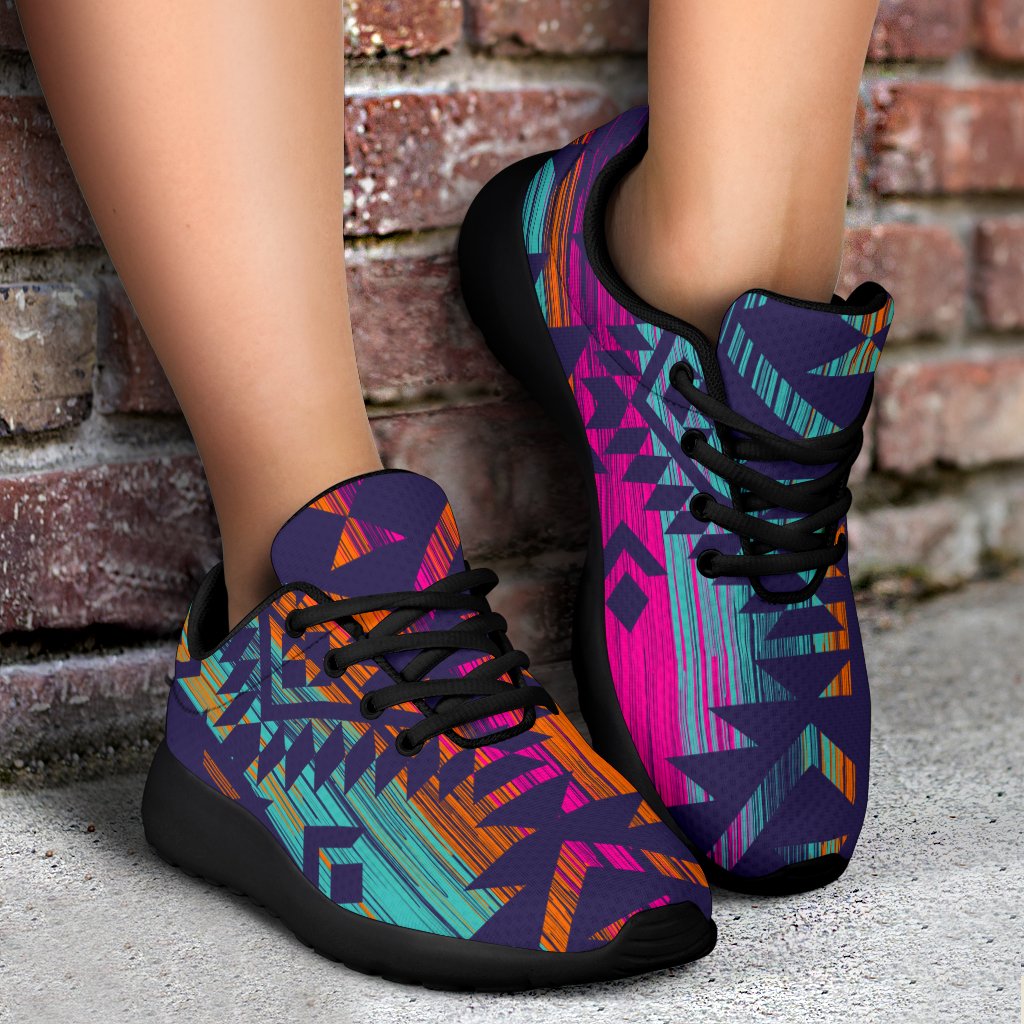 Native Tribal Aztec Pattern Print Sport Shoes GearFrost