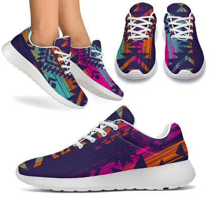Native Tribal Aztec Pattern Print Sport Shoes GearFrost