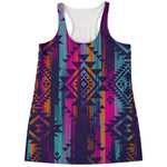 Native Tribal Aztec Pattern Print Women's Racerback Tank Top