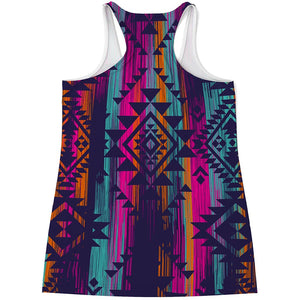 Native Tribal Aztec Pattern Print Women's Racerback Tank Top