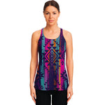 Native Tribal Aztec Pattern Print Women's Racerback Tank Top